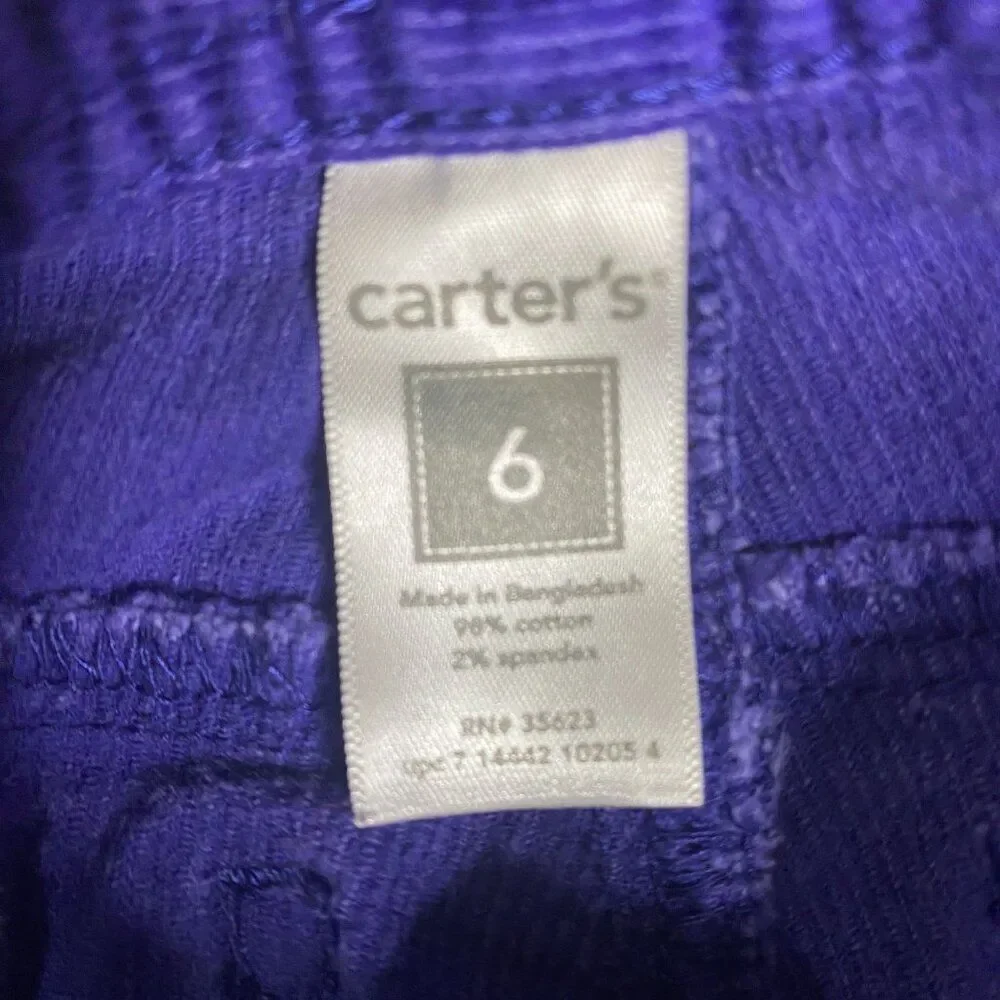 Carter's Purple Corduroy Jeans Flare Leg Size 6